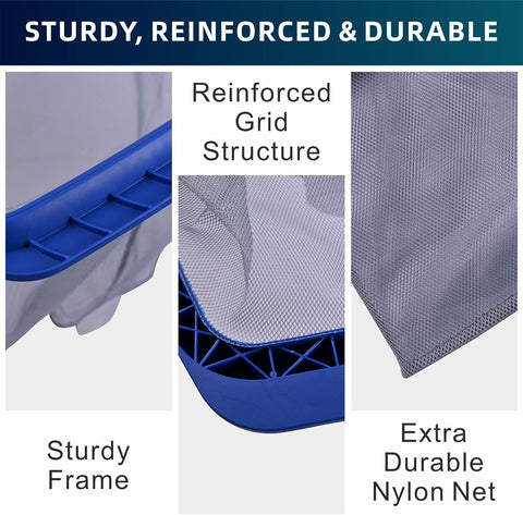 POOLAZA Pool Skimmer Net, Deep Net with Reinforced Frame & Easy Scoop Edge