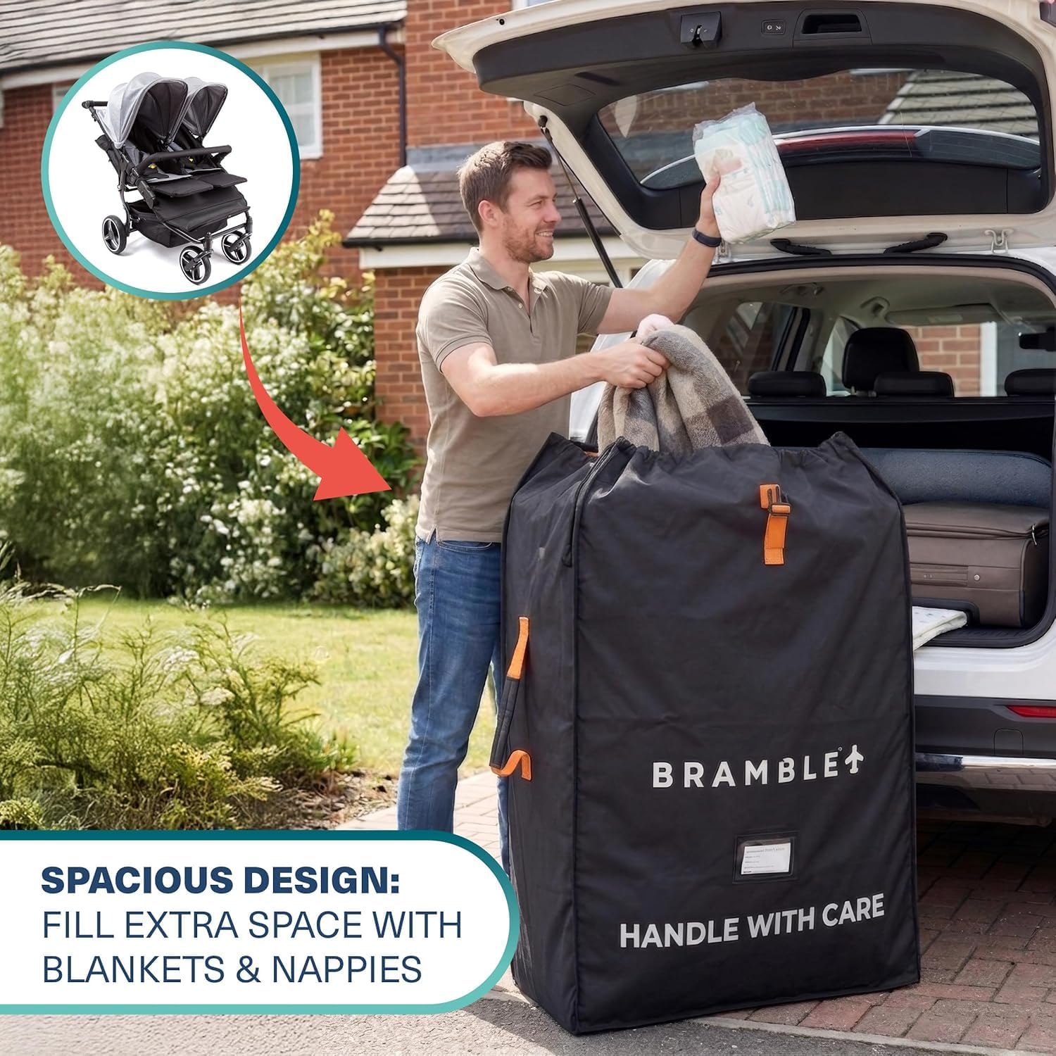Bramble XL Double Stroller Travel Bag for Airplane 40 x 26 x 16 Inch Black