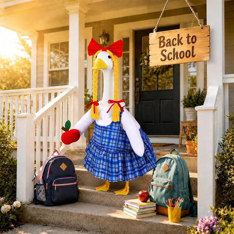 Back to School Goose Outfits Porch Goose Costume for Outdoor Lawn Decor