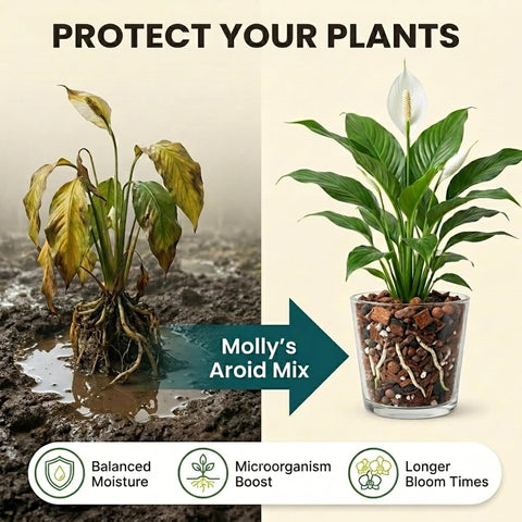 Molly's Aroid Potting Mix, Chunky Soil-Free for Indoor Plants 10 Dry Quarts