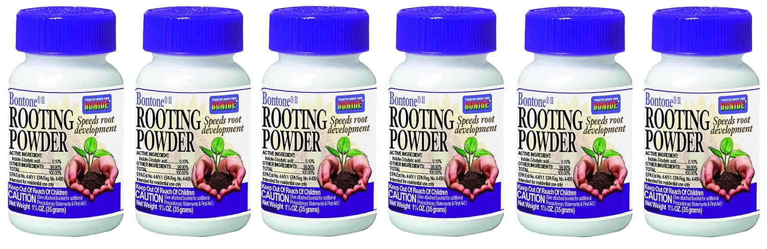 Bonide Bontone II Rooting Powder, 1.25 oz Ready-to-Use Dust for Houseplants and Transplants Speeds Root Development, (Pack of 6)