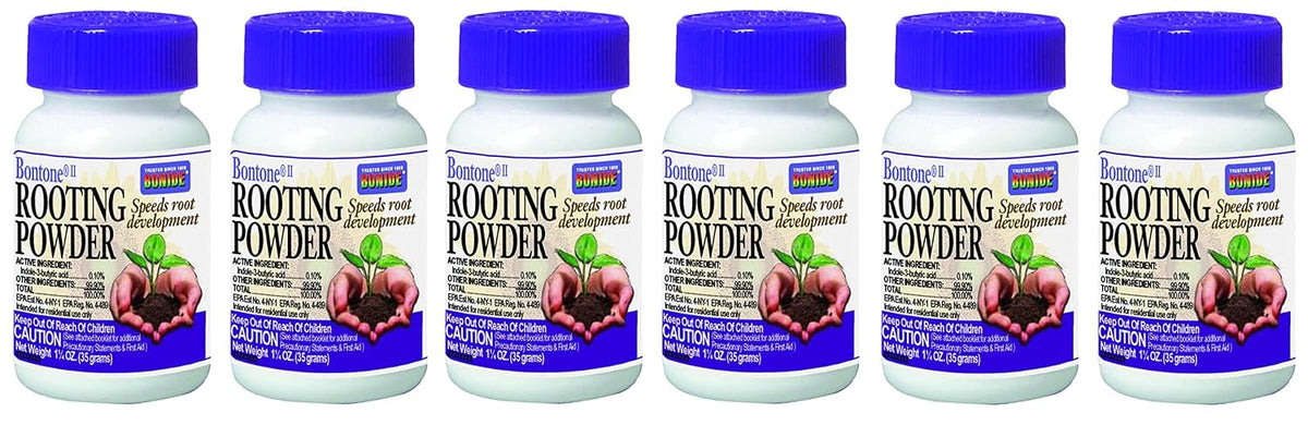 Bonide Bontone II Rooting Powder, 1.25 oz Ready-to-Use Dust for Houseplants and Transplants Speeds Root Development, (Pack of 6)