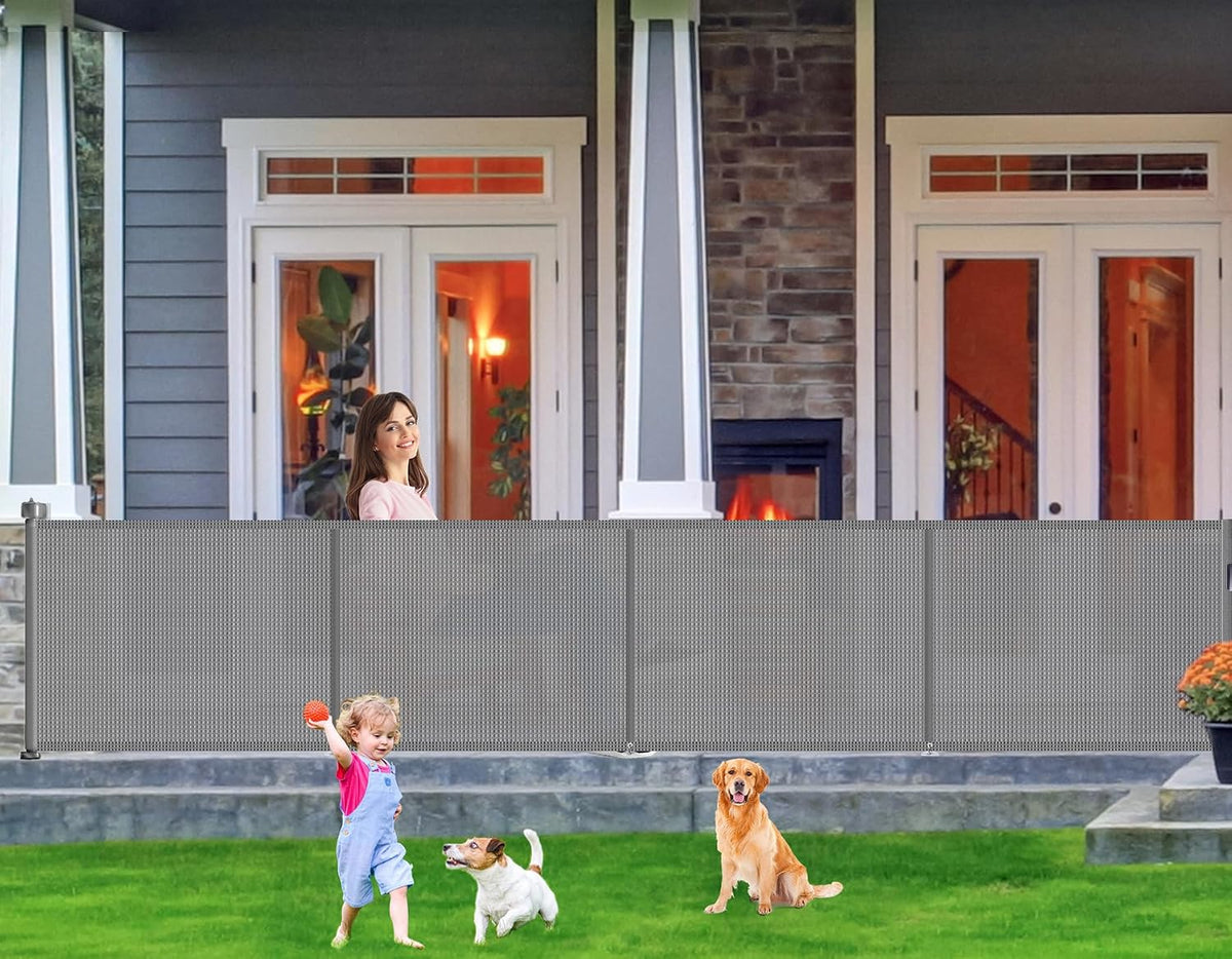 EZIGO 180 Inch Retractable Baby Gates, 41 Inch Extra Tall Retractable Gate