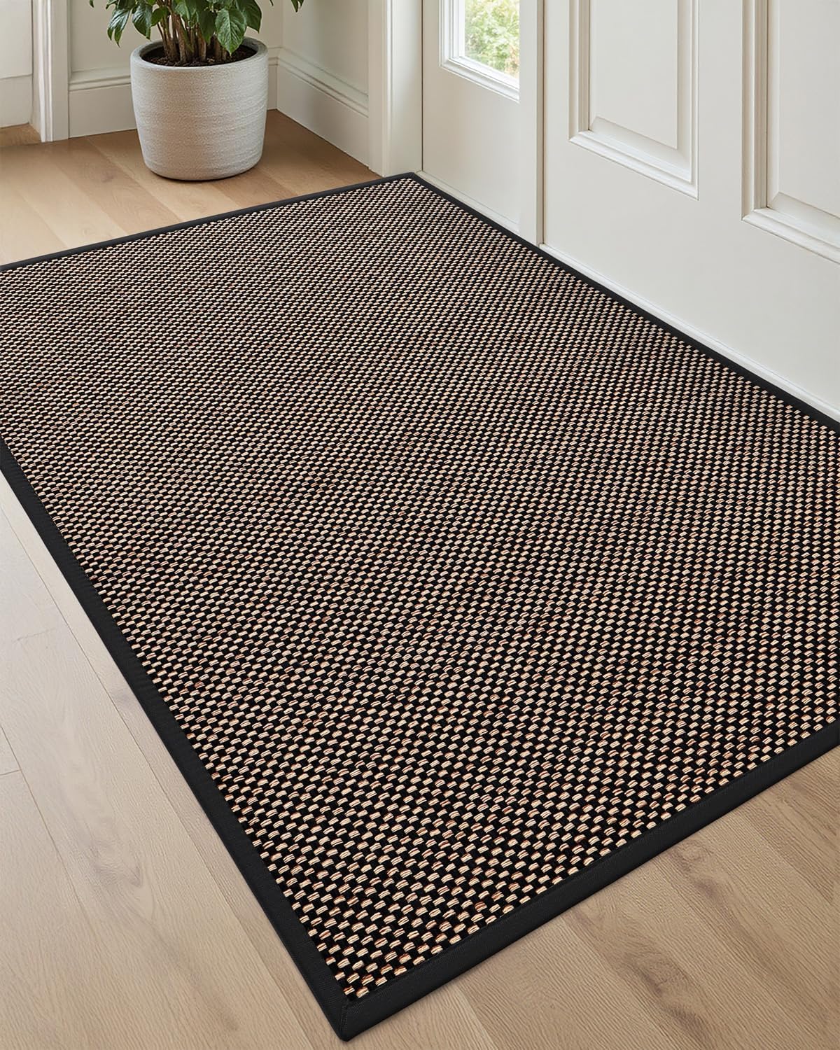 DEXI Ultra Thin Indoor Door Mat 36x56, Entrance Doormats, Black