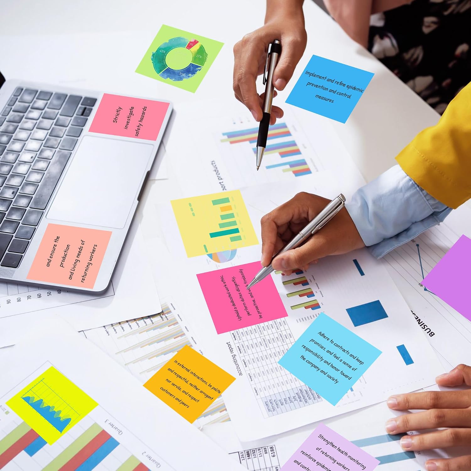 (24 Pads) Sticky Notes 3 x 3 in Post, 12 Bright Colors Self-Stick Pads