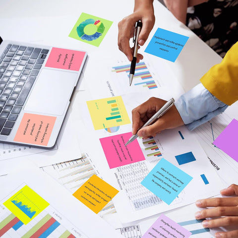 (24 Pads) Sticky Notes 3 x 3 in Post, 12 Bright Colors Self-Stick Pads