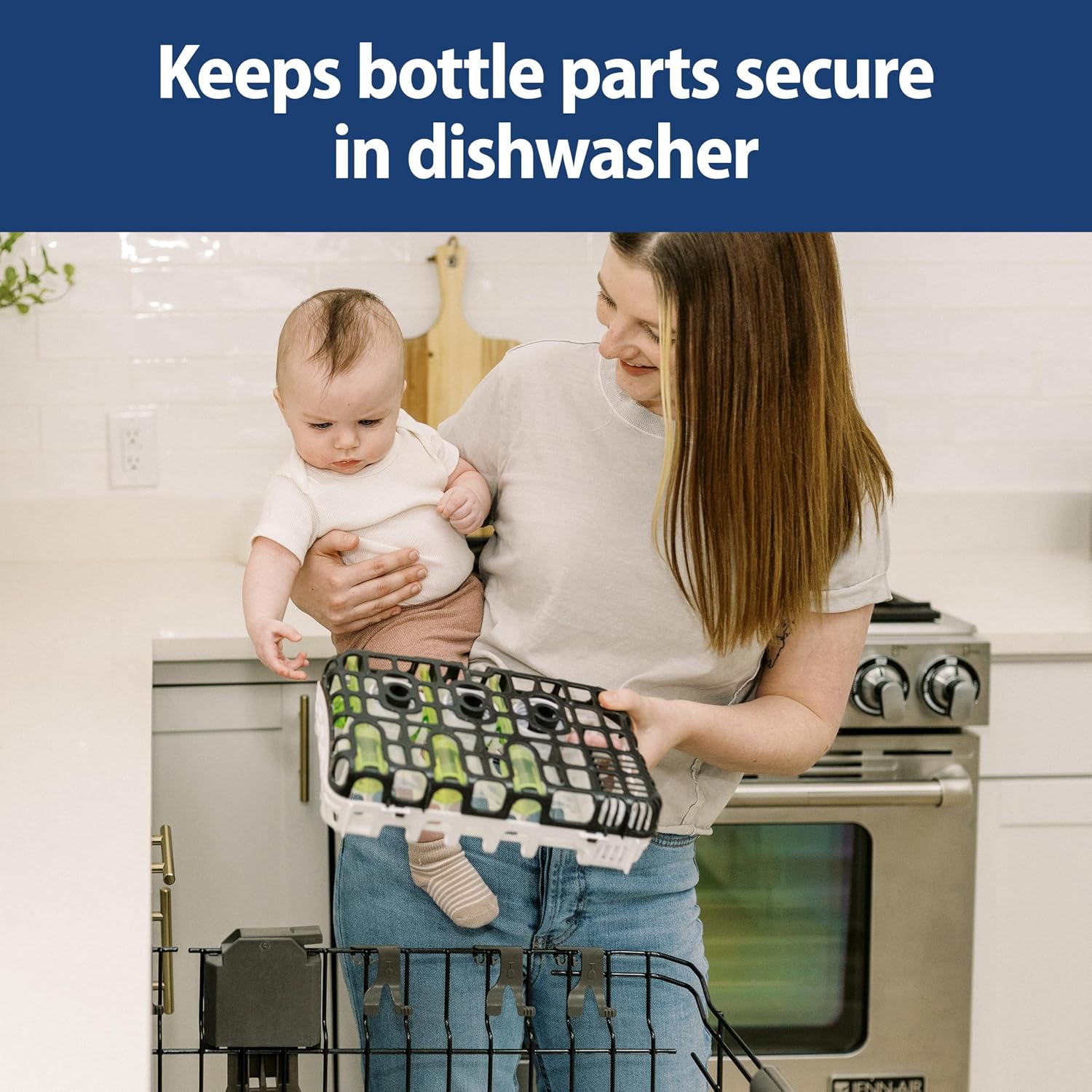 Dr. Brown's Dishwasher Basket for Bottle Parts and Baby Items, Black