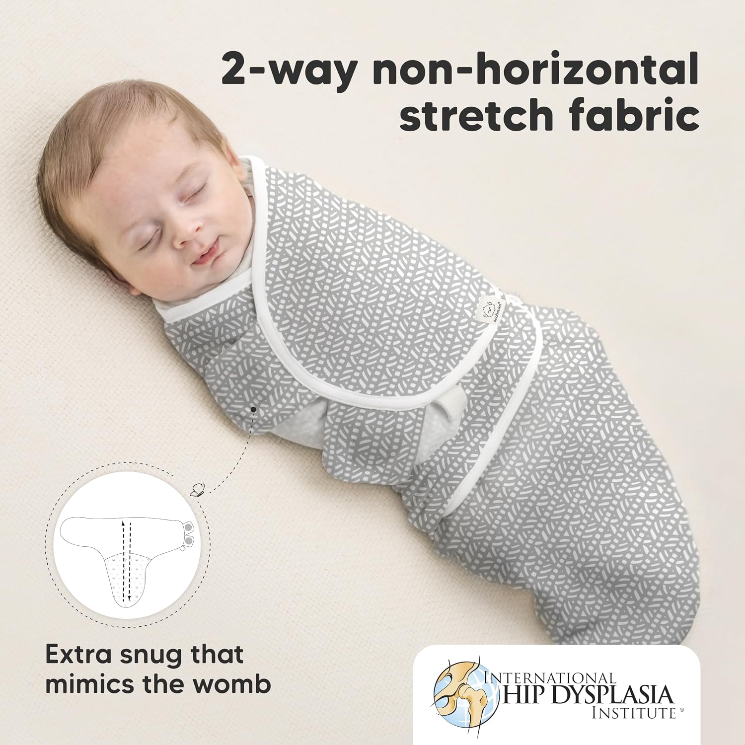KeaBabies 3pk Organic Baby Swaddles for Newborns, 0.5 TOG Nordic, 0-3M