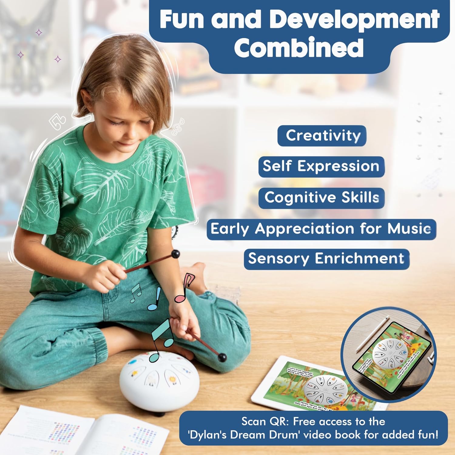 Sounds Of Silence Steel Tongue Drum for Kids with Storybook and Songbook