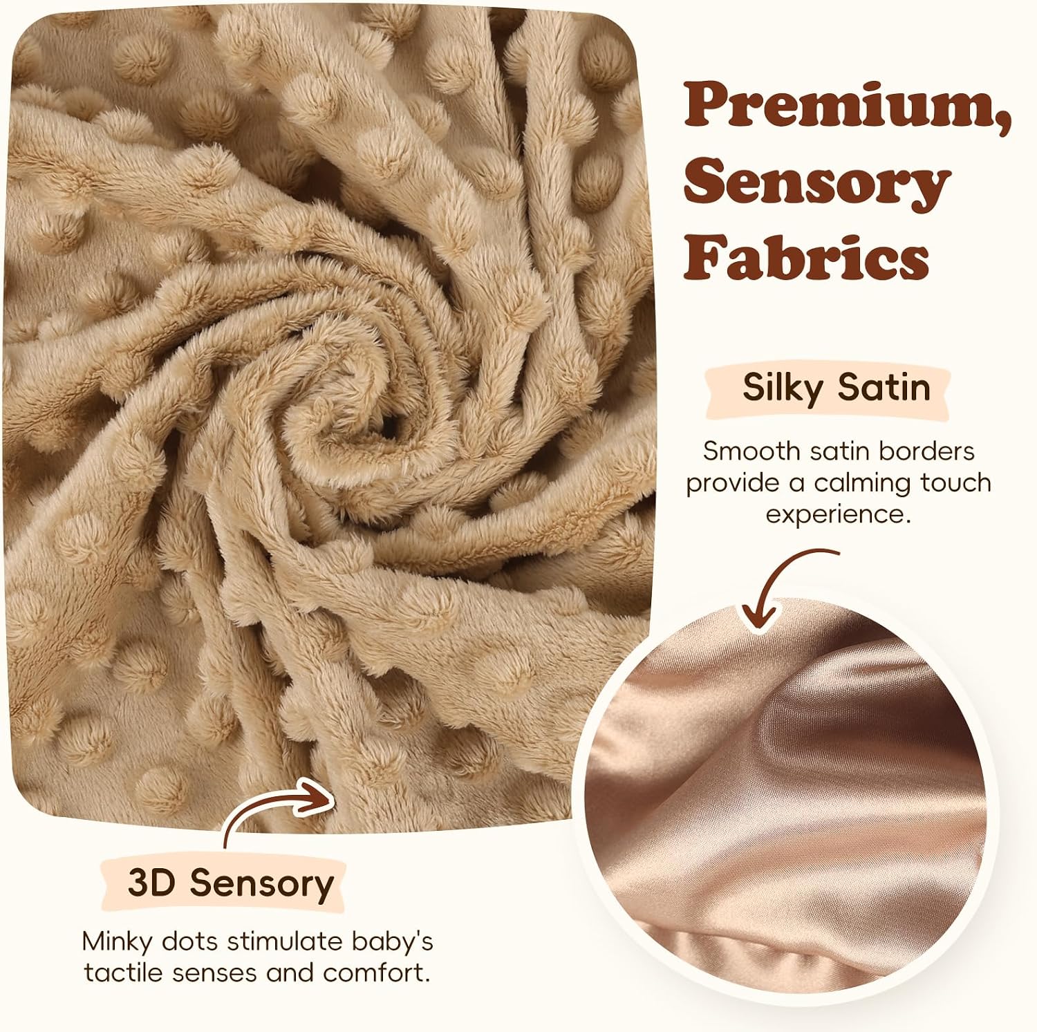 Baby Lovey Security Blanket, Soft Teddy Bear Stuffed Animal Snuggle Toy, Baby Registry Search Receiving Blankets for Newborn Infant Essentials Gifts for Boys Girls, Brown 16 Inch