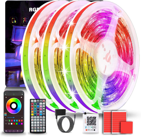 NBBUFF 200FT RGB Led Lights for Bedroom with Remote & App Control, 2*100FT