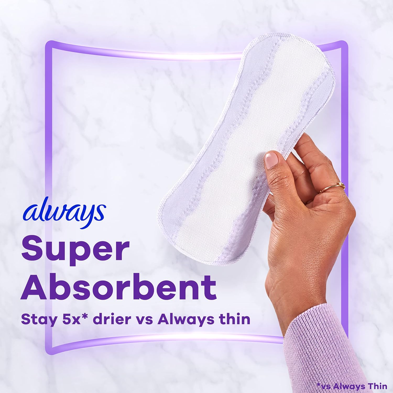 Always Panty Liners for Women Anti-Bunch Xtra Protection Daily Liners, Long, Unscented, 108 Count