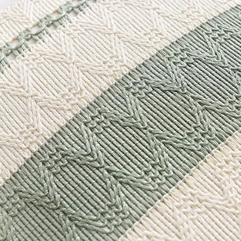 Fancy Homi Set of 1 Sage Green Boho Decorative Throw Pillow Covers 22x22 Inch for Living Room Bedroom Couch Bed Indoors, Rustic Retro Cushion Case 55x55 cm, Bohemian Room Home Decor