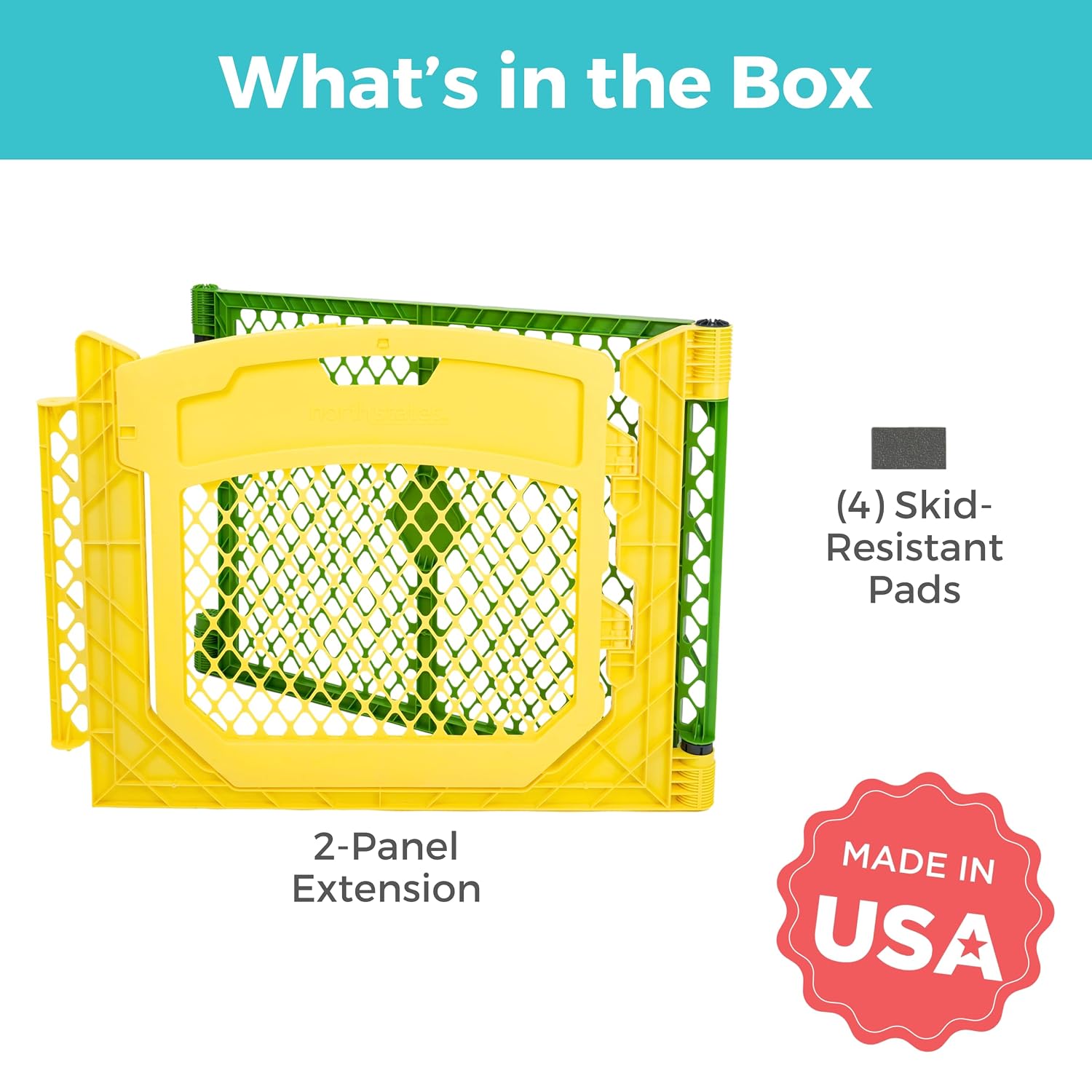 Toddleroo Superyard 2-Panel Extension: Add 65" to Baby Playpens; ColorPlay