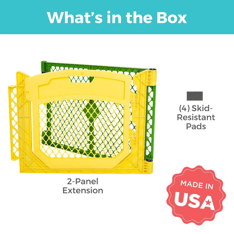 Toddleroo Superyard 2-Panel Extension: Add 65" to Baby Playpens; ColorPlay