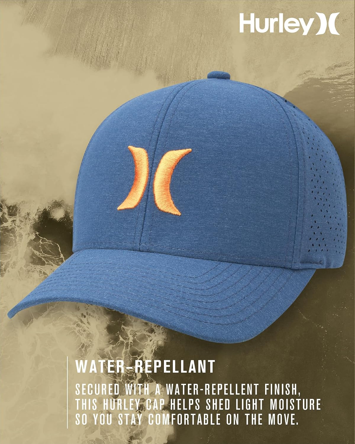 Hurley Mens Flexfit Quick-Dry Phantom Curved Baseball Cap