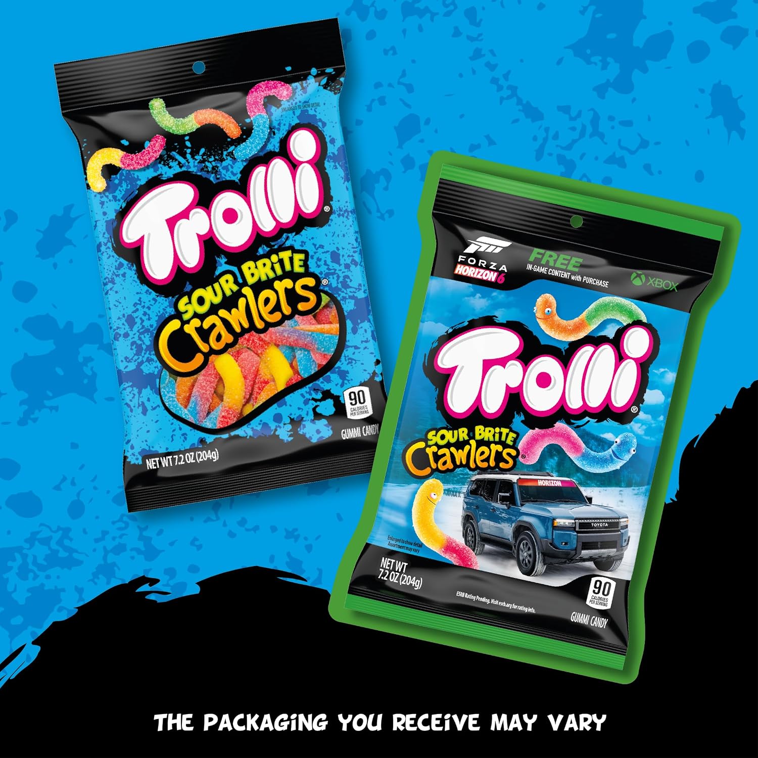 Trolli Sour Brite Crawlers Candy, Sweet & Sour Gummy Worms, 7.2 oz