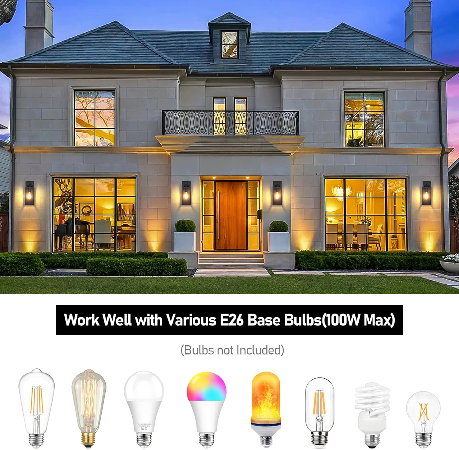 BesLowe Outdoor Wall Light Fixtures, Modern Black Exterior Wall Lanterns