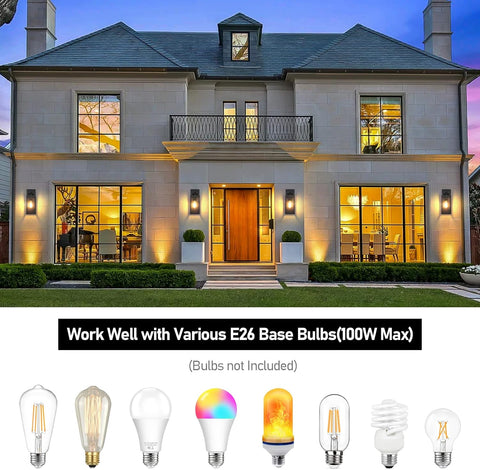 BesLowe Outdoor Wall Light Fixtures, Modern Black Exterior Wall Lanterns