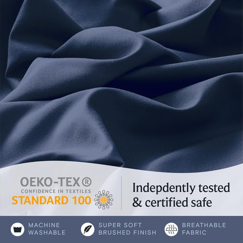 Queen Size Sheet Set, Cooling & Soft Deep Pocket Bed Sheets, 4PC