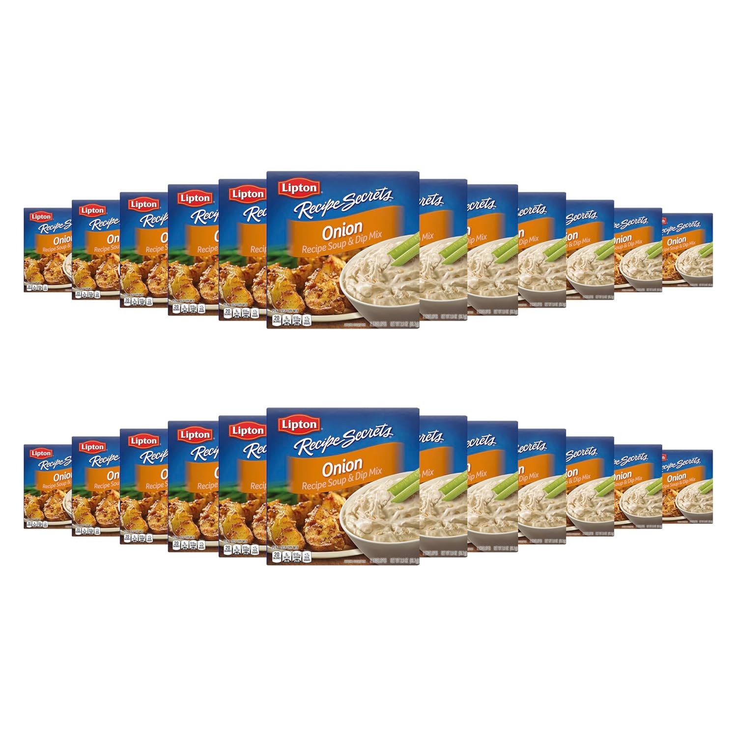 SOUP SECRETS Lipton Recipe Secrets Soup and Dip Mix 24 Count Onion For Delicious Base Single-Serve Package for Easy Seasoning 2 oz