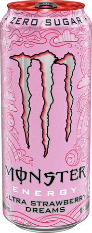 Monster Energy Ultra Strawberry Dreams, Sugar Free Energy Drink, 16 Ounce