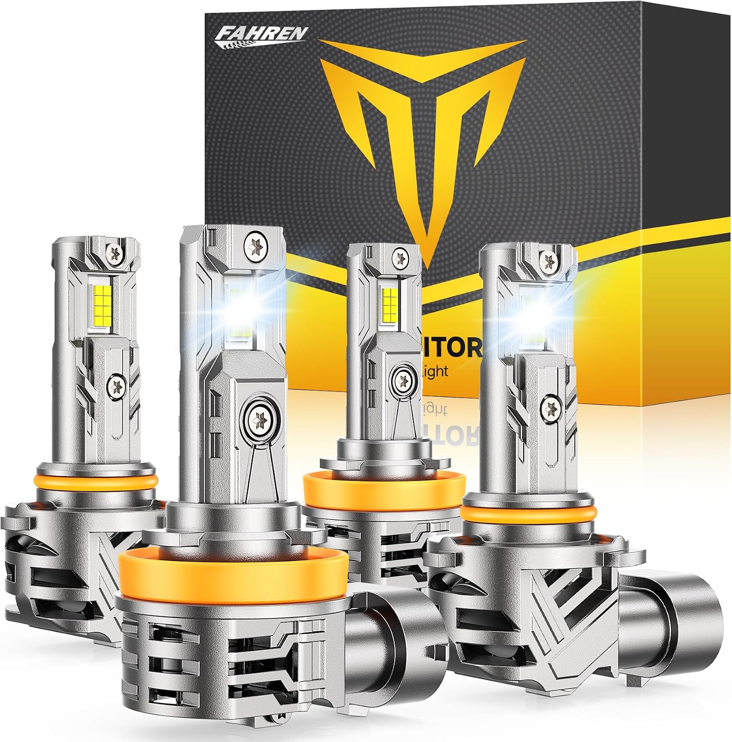 FORENNER 2026 Upgraded H11/H9/H8 9005/HB3 Light Bulbs Combo, 110,000LM 1200% Brighter 6500K with Cooling Fan H11 9005 Headlight Covers, 1:1 Mini Size H9 H8 HB3 Fog Lights, CANBUS Ready Plug & Play