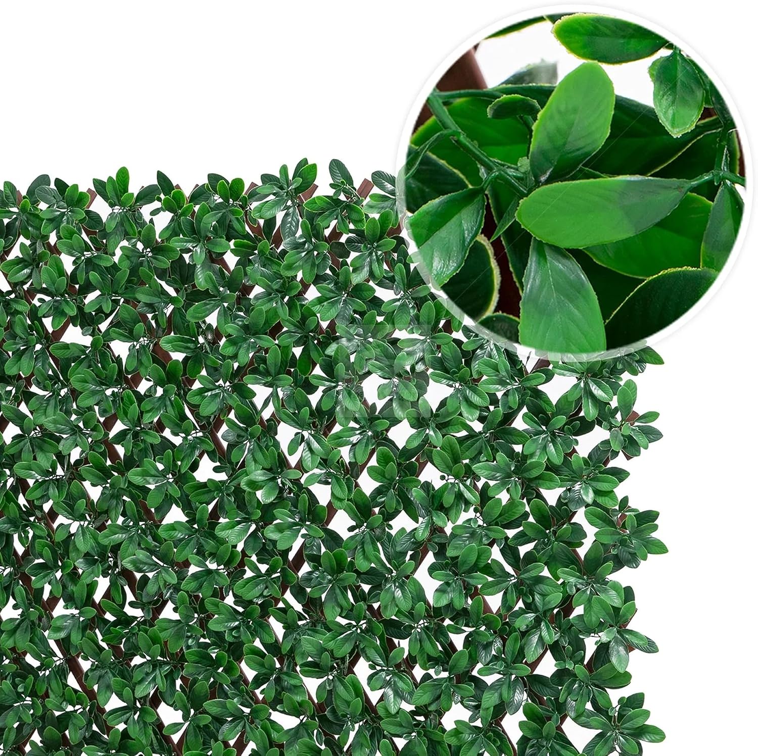 NatraHedge 20''X50'' Artificial Privacy Grass Wall Decor, Laurel Leaf