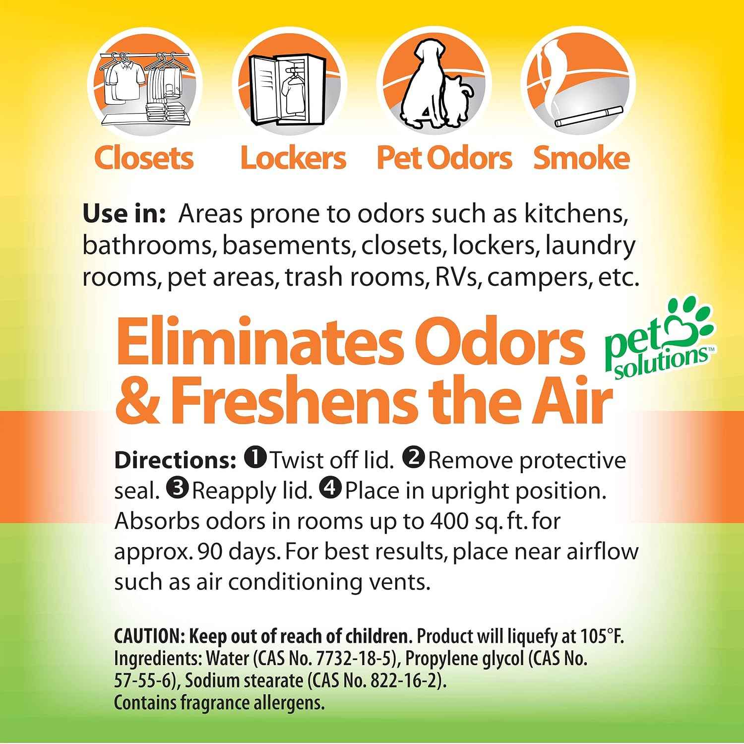 OdoBan Solid Odor Absorber Eliminator for Home and Small Spaces, Citrus Scent, 14 Ounces Each, 6-Pack