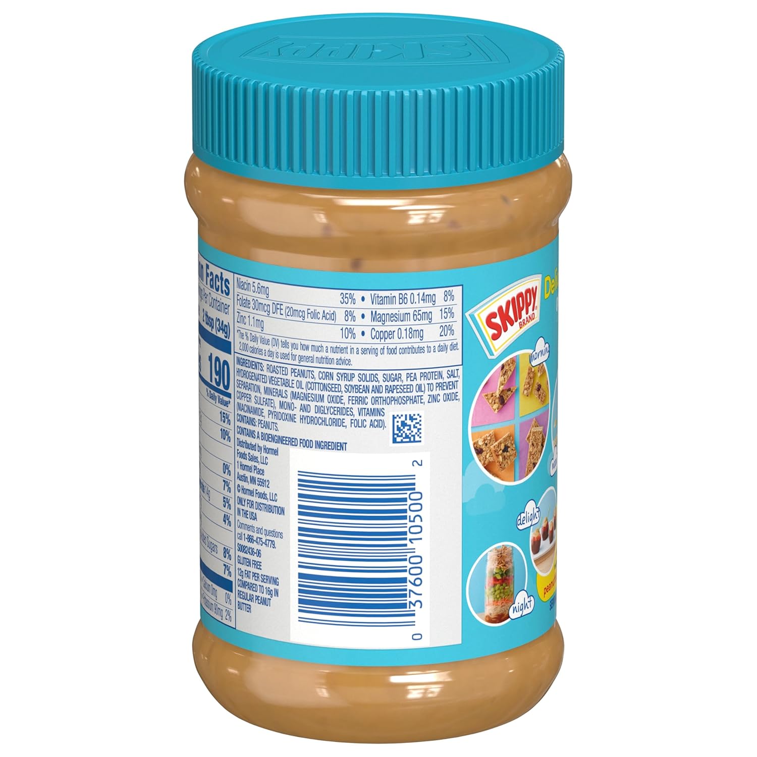 SKIPPY Reduced Fat Creamy Peanut Butter Spread, 16.3 Ounce (Pack of 12)