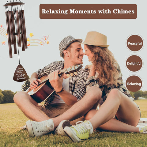 Wedding Gifts for Couples, 32" Bronze Wind Chimes Gift for Wedding Engagement Newly Wed, Bridal Shower Gift for Bride, Mr and Mrs Gifts