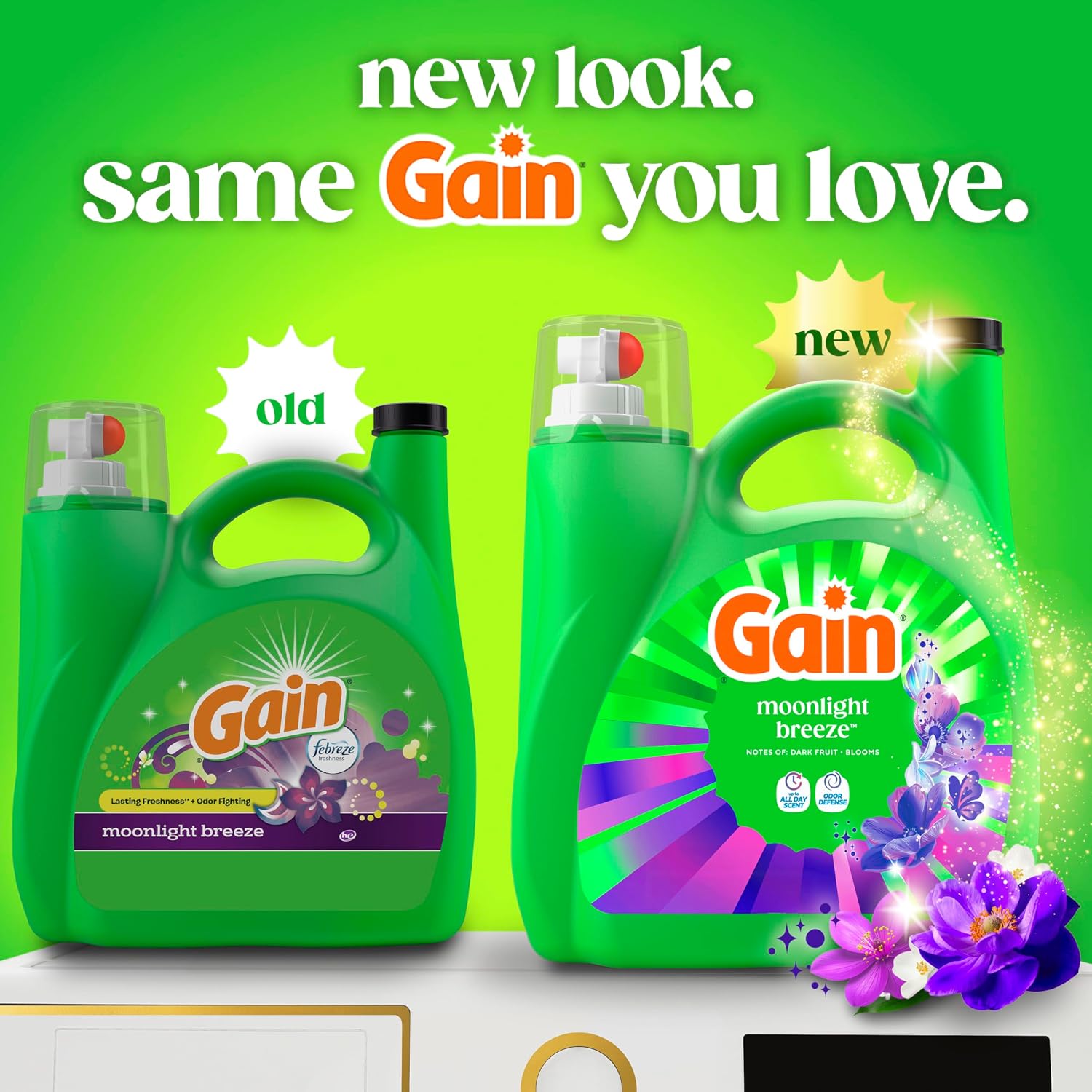Gain Liquid Laundry Detergent with Odor Defense, Moonlight Breeze Scent, Laundry Soap For HE Washing Machines, 177 fl oz, 134 Loads (Packaging May Vary)