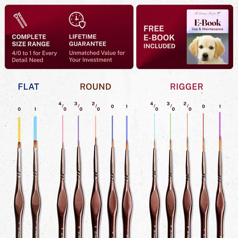 D'Artisan Shoppe Miniature Paint Brushes, Fine Detail Brushes for Models
