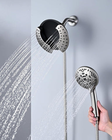 INAVAMZ 2 in 1 Shower Head with Handheld Combo High Pressure Nickel 2.5 GPM