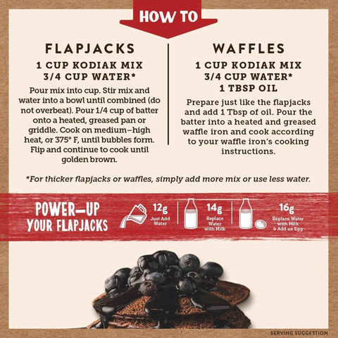 Kodiak Cakes Protein Pancake Power Cakes, Flapjack and Waffle Baking Mix, Dark Chocolate, 18 Ounce (Pack of 6)