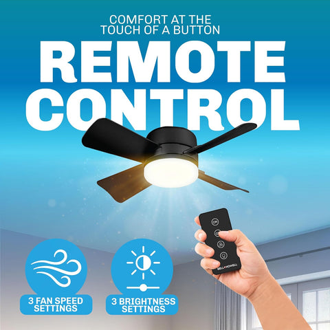Bell+Howell Socket Breeze 15.4" Socket Fan Light with Remote