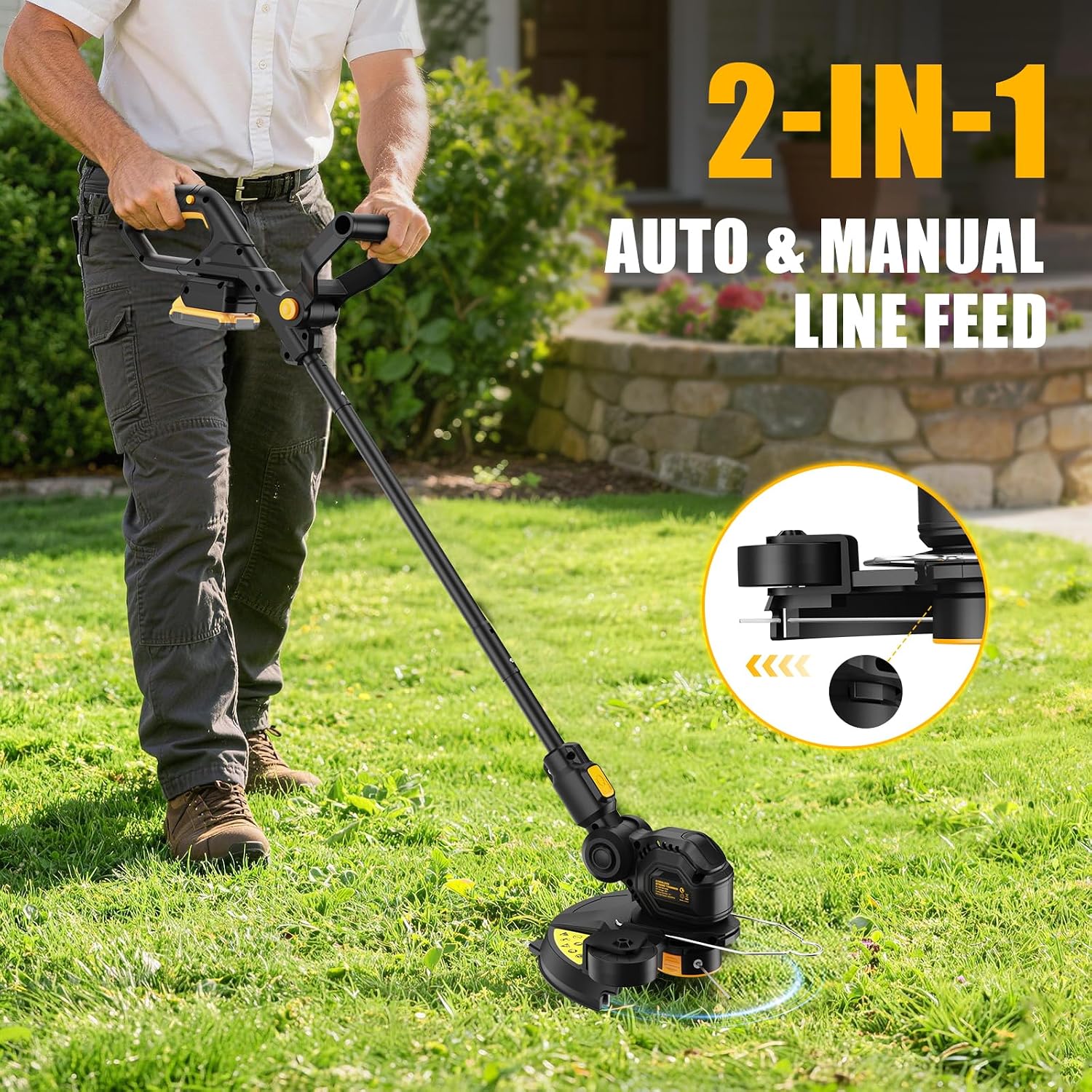 Cordless Weed Eater & Leaf Blower Combo Compatible with Dewalt 20V Battery