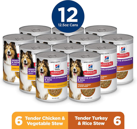 Hill's Science Diet Sensitive Stomach & Skin Wet Dog Food Variety Pack