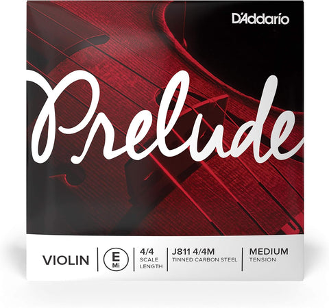 D'Addario Prelude Violin Single E String, 4/4 Scale, Medium Tension