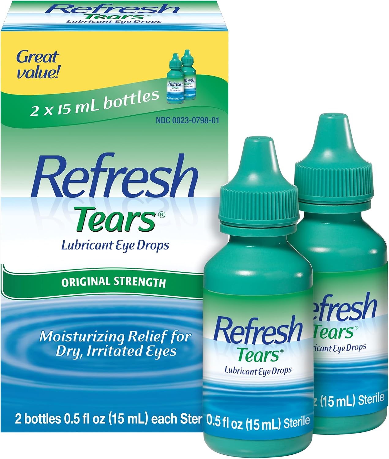 Refresh TEARS Lubricant Eye Drops Artificial Tears, 2x0.5 fl oz (30 mL), 2 Count