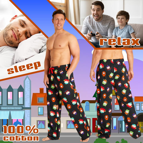Get Trend South Park Mens Pajama Bottoms - Comfy Cotton Loungewear Trousers, Gifts for Him