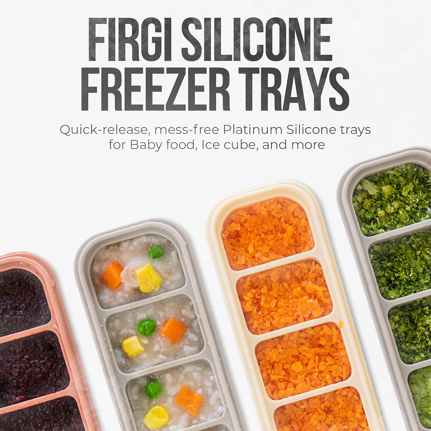 0.5 oz/12 Sections Silicone Ice Cube Freezer Tray with Lid Indie Pink