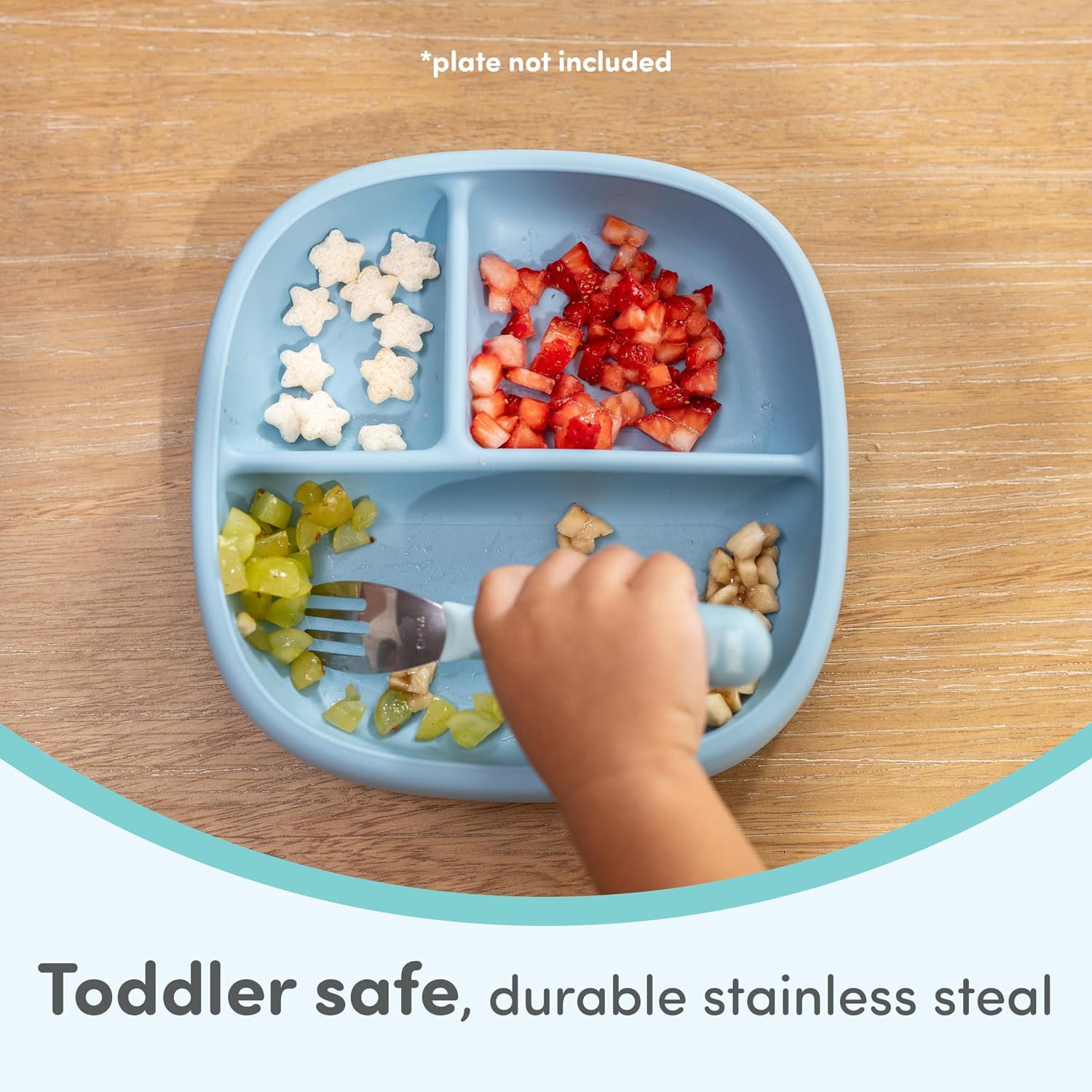 NUK Kiddy Cutlery Forks, Durable Stainless Steel, BPA & Latex-Free, 18+ Months, Pack of 3