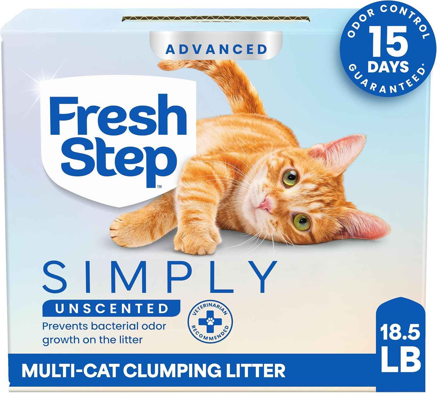 Fresh Step Advanced Simply Unscented Multi Cat Clumping Cat Litter, 18.5 lb