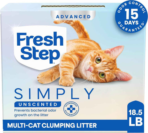 Fresh Step Advanced Simply Unscented Multi Cat Clumping Cat Litter, 18.5 lb