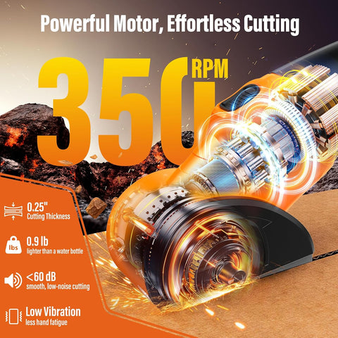 Cordless Cardboard Cutter with 3 Tungsten Steel Blades, 2500mAh Battery, LED Light, High-Torque Motor, Electric Scissors for Fabric, Cardboard, Leather, Carpet, Rechargeable Cutting Tool