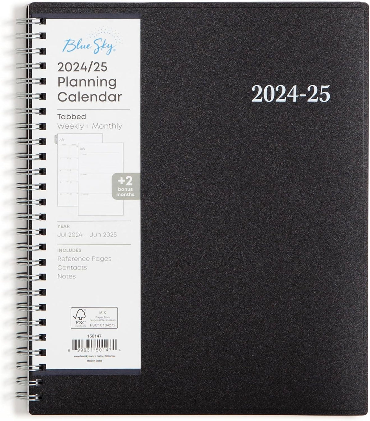 Blue Sky 2024-2025 Academic Year Weekly and Monthly Planner, 7" x 9", Flexible Cover, Wirebound, Enterprise (150147)