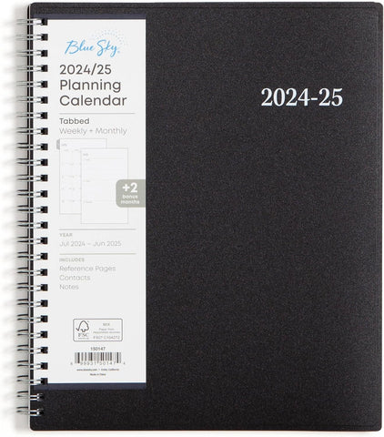 Blue Sky 2024-2025 Academic Year Weekly and Monthly Planner, 7" x 9", Flexible Cover, Wirebound, Enterprise (150147)