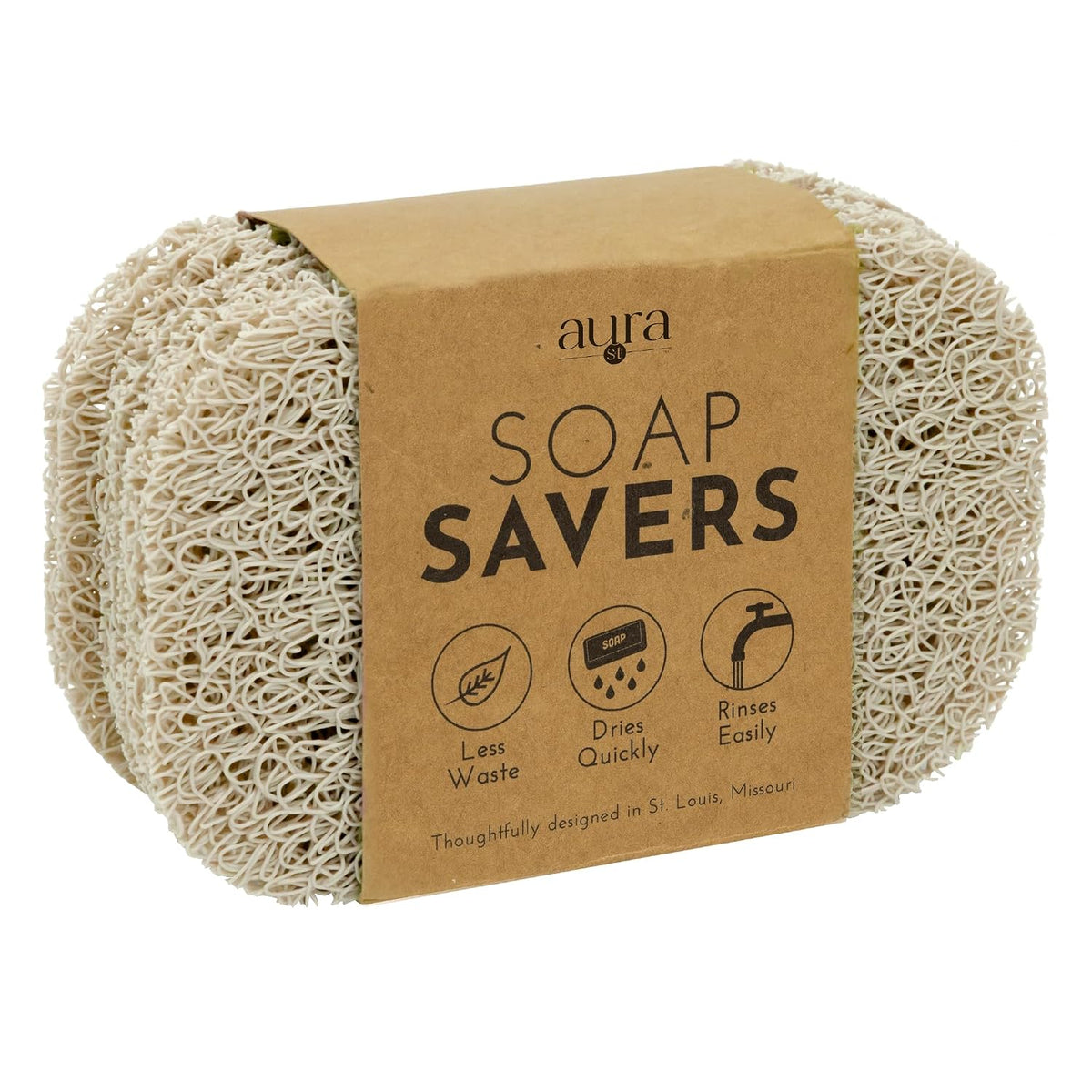 S&T INC. Bar Soap Holder, 4 Pack, 2.9" x 4.4", Cream