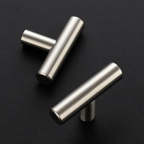 Ravinte Brushed Nickel Cabinet Handles,Round T Pulls,Single Hole,30 Pack